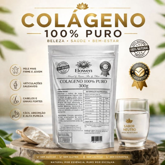 Colágeno 100% PURO 300g | Cabelos Fortes e Articulações Saudáveis